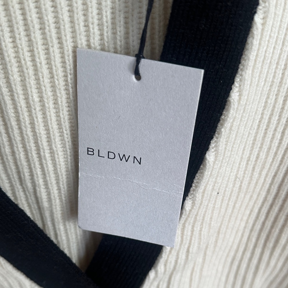 BNWT BLDWN Cream Cardigan with Black Trim - Picture 6 of 6
